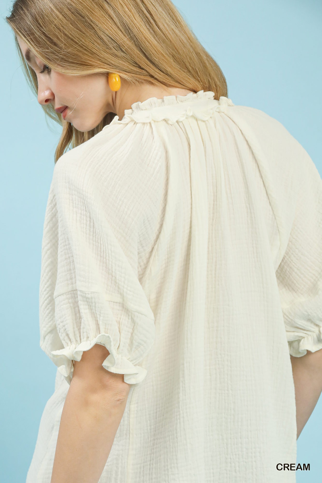 Cotton Gauze Ruffle Top, image 6