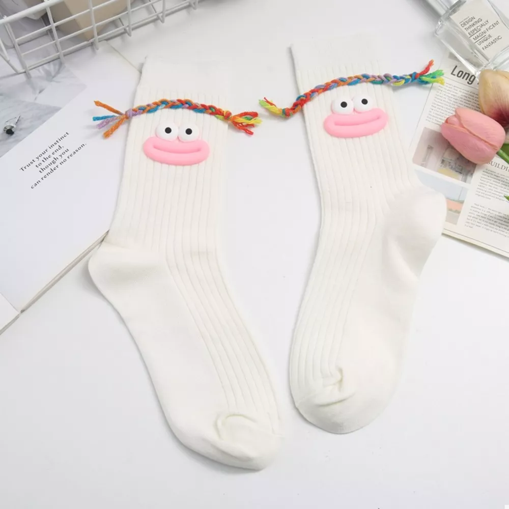 Cartoon Ribbed Knit Crew Socks, image 8