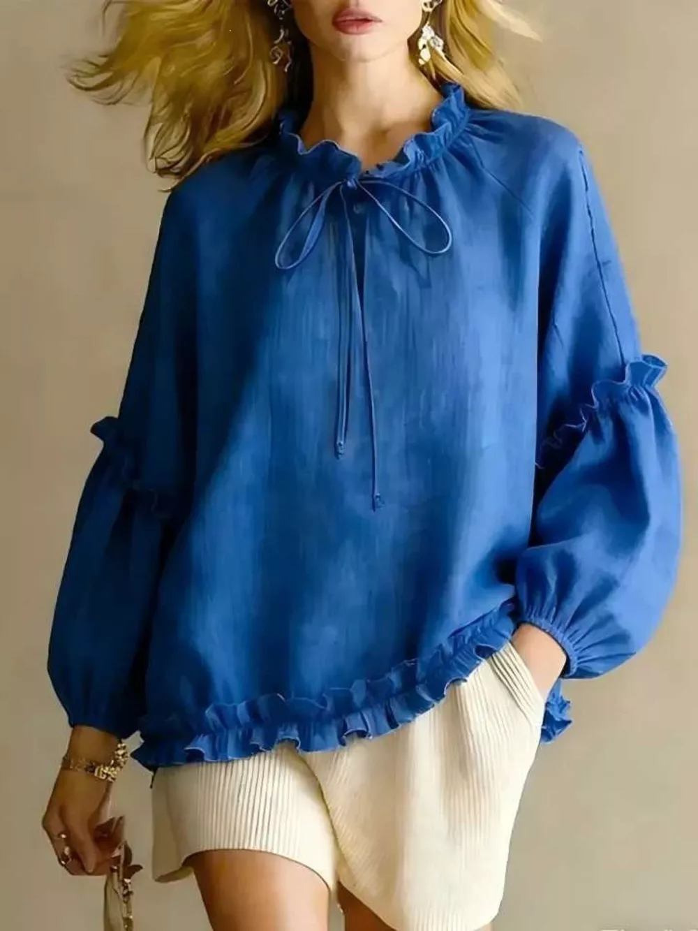 Frill Balloon Sleeve Blouse, image 16