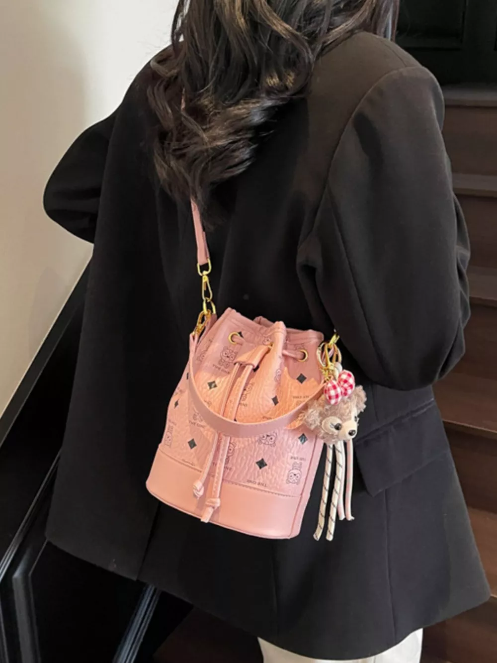Drawstring Bucket Crossbody Bag, image 6