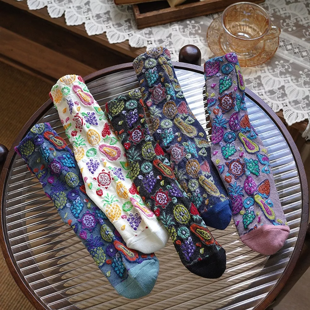 Fruit Pattern Crew Socks, image 2