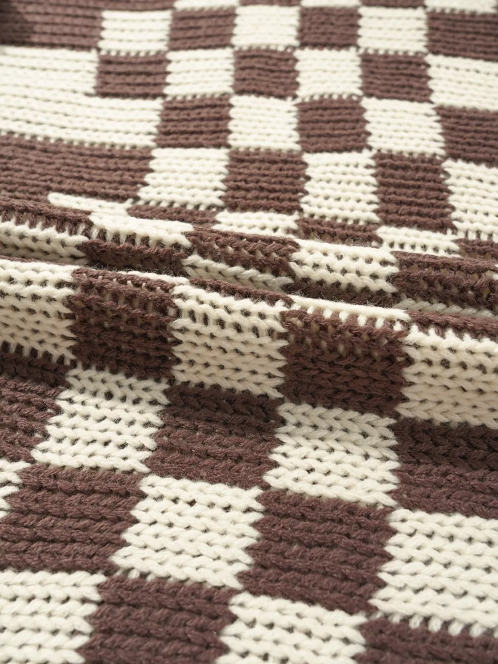 Checkerboard Pattern Sweater Cardigan, image 9