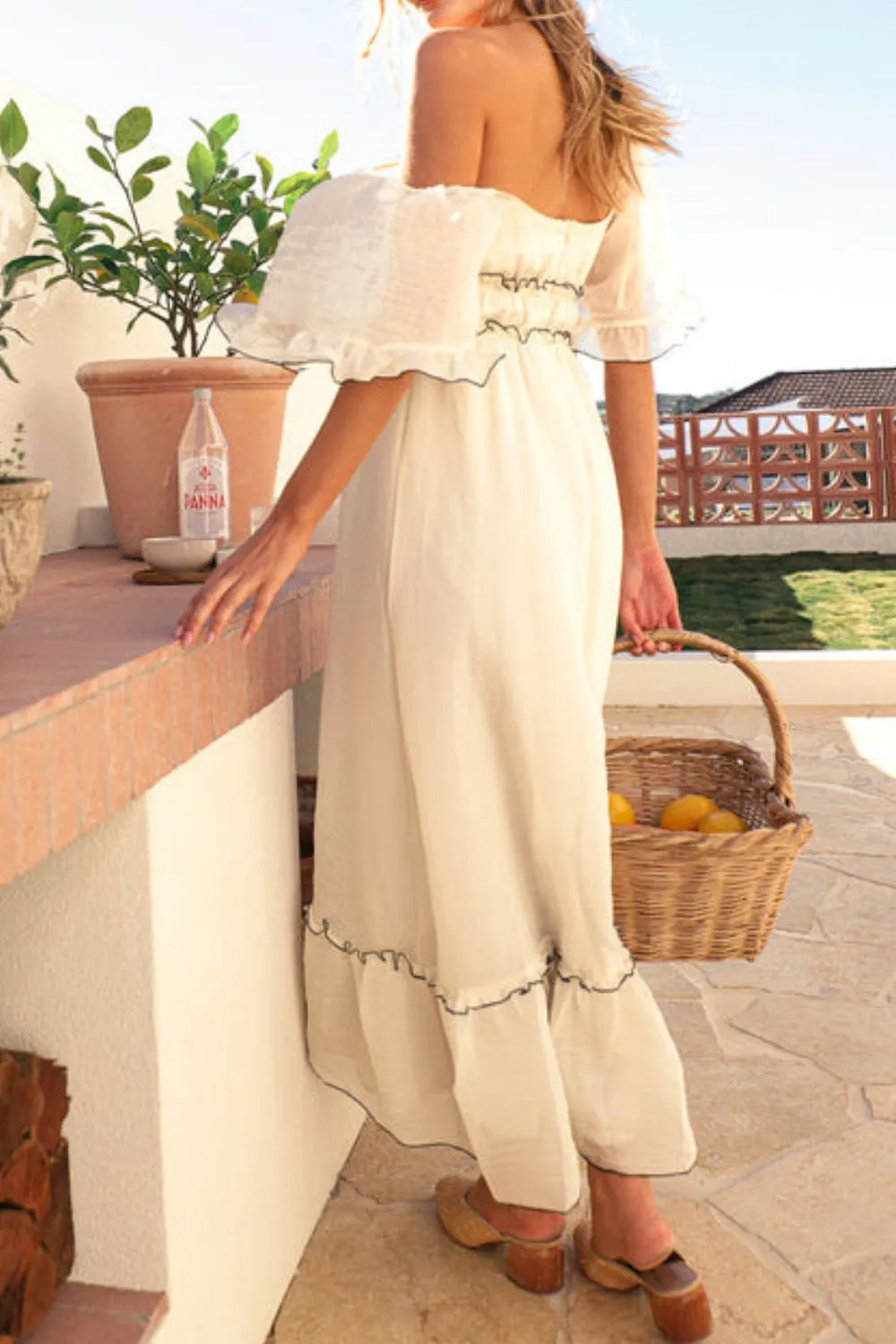 Square Neck Short Sleeve Midi Dress, image 9