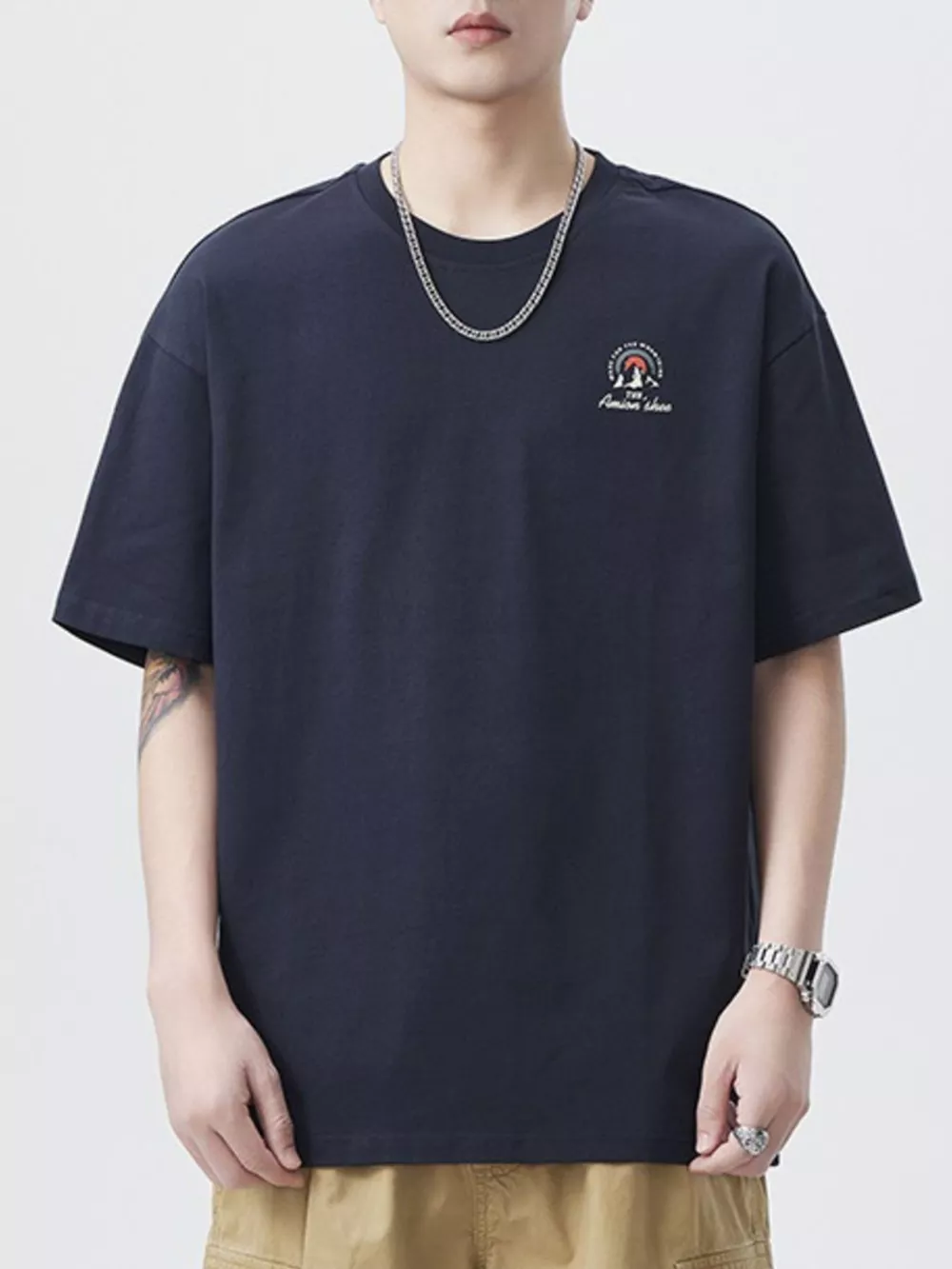 Men's Plus Size Round Neck Short Sleeve T-Shirt