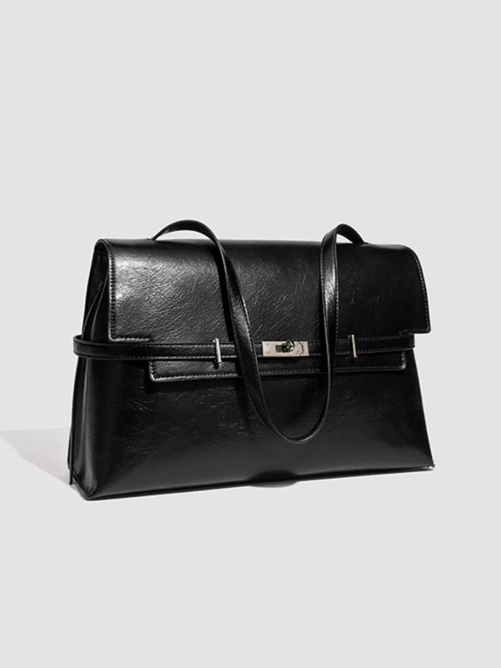 Buckle Leather Shoulder Bag, image 4