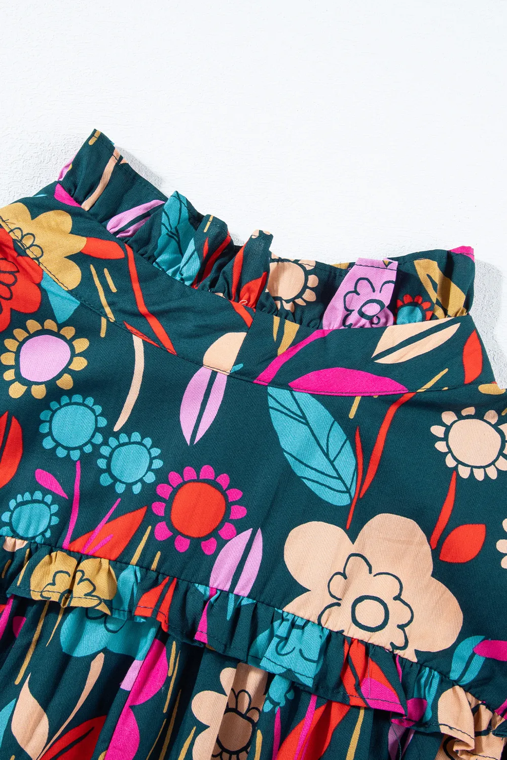 Printed Tie Neck Half Sleeve Blouse, image 6