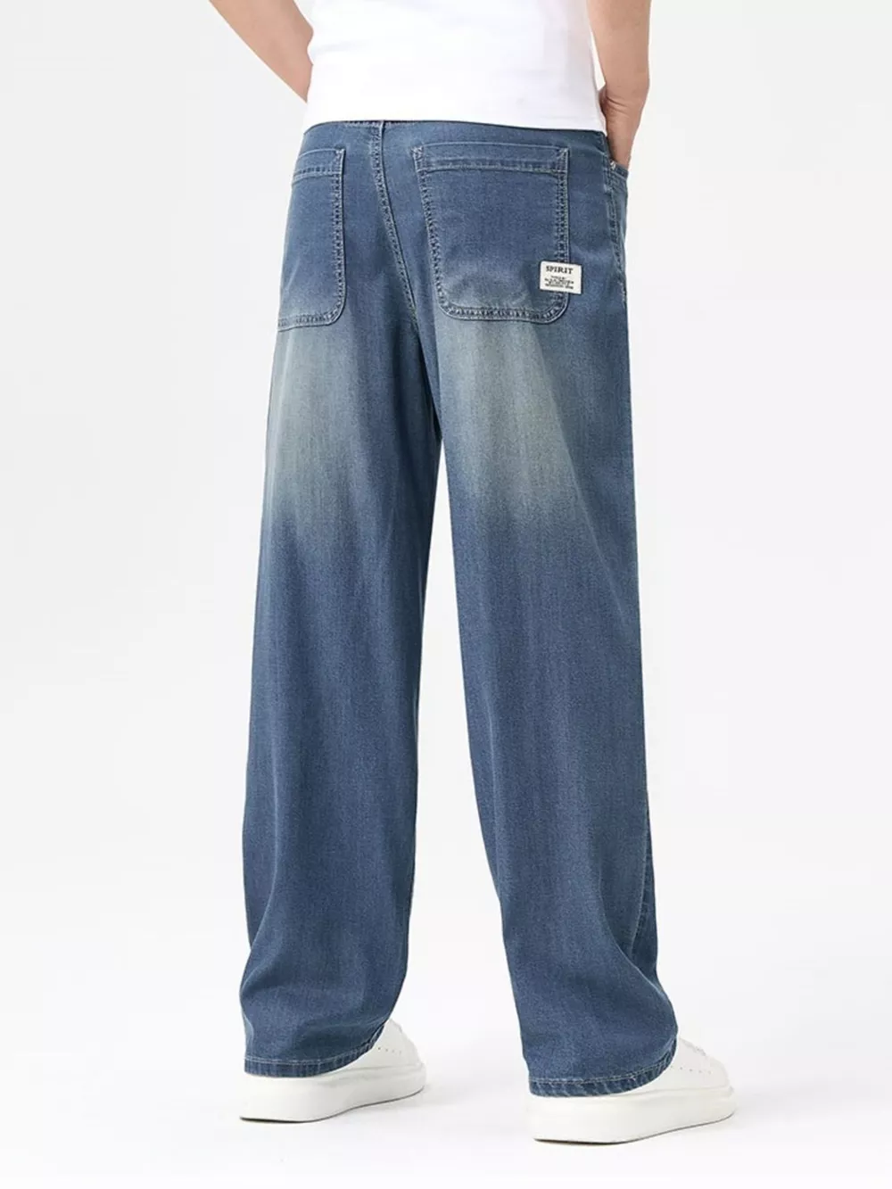Men's Wash Wide Leg Jeans, image 5