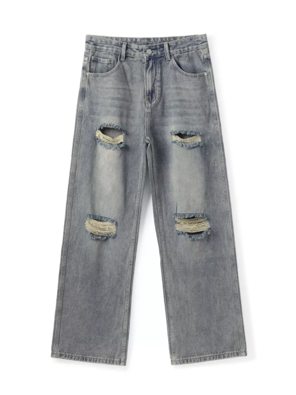 Men's Full Size Distressed Wide Leg Jeans Plus Size, image 4