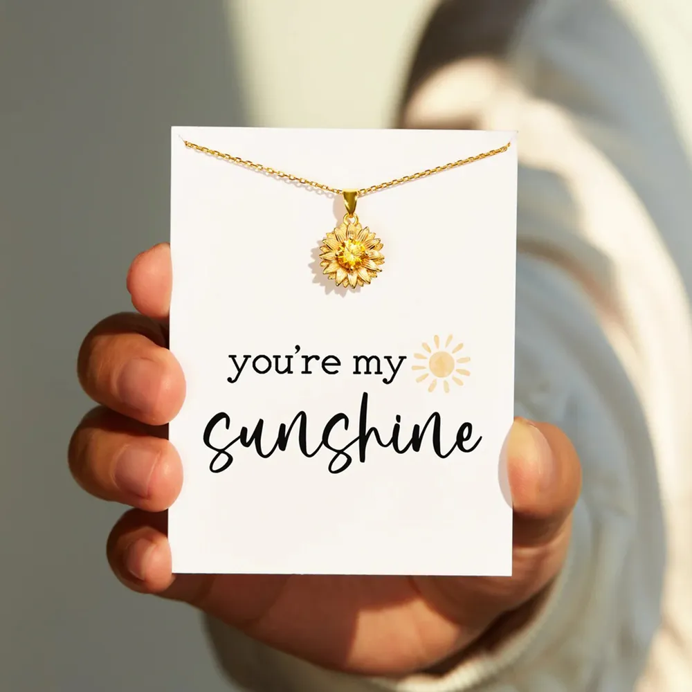 Sunflower Shape 18K Gold-Plated Pendant Necklace, image 5