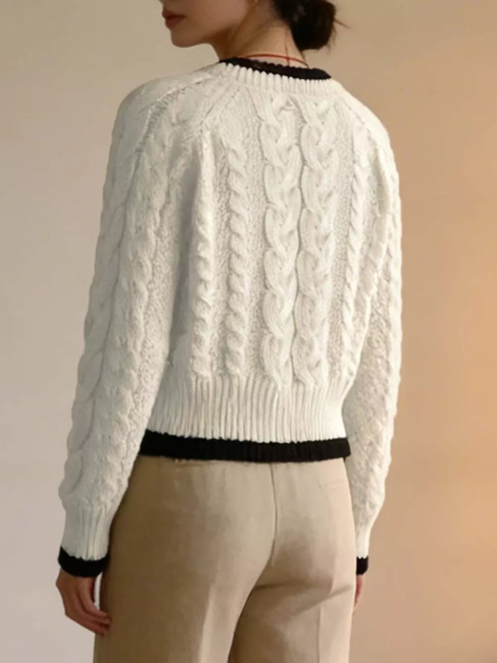 Cable Knit Button Up Cardigan, image 9