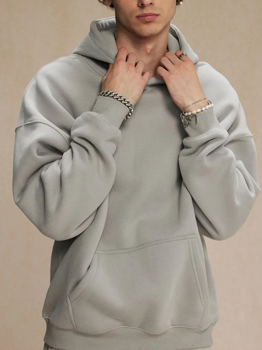 Men's Oversized Pocketed Long Sleeve Hoodie, image 13
