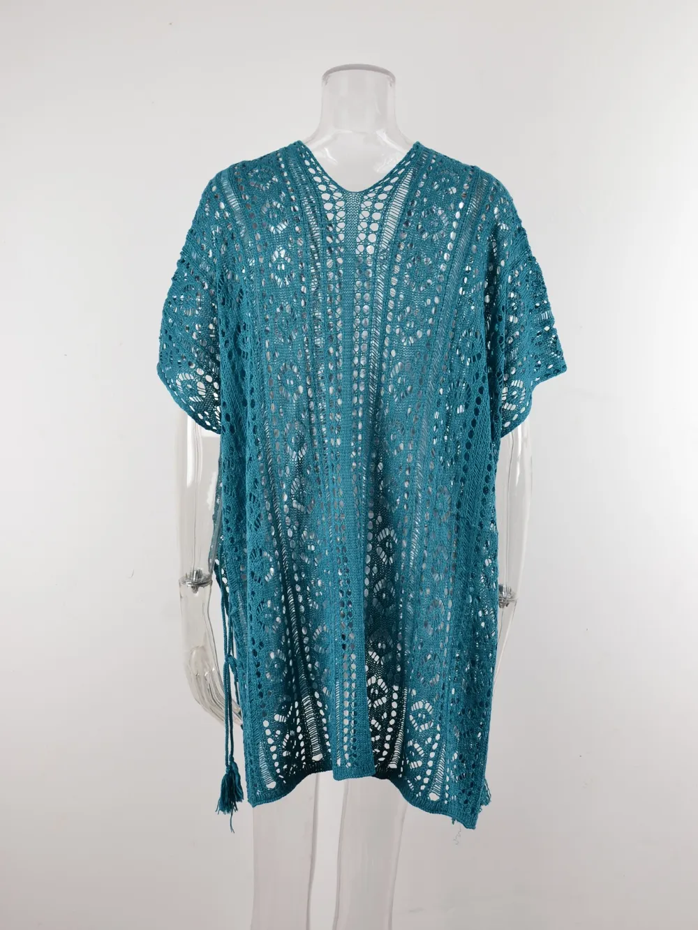 Cutout V-Neck Cover-Up with Tassel, image 35