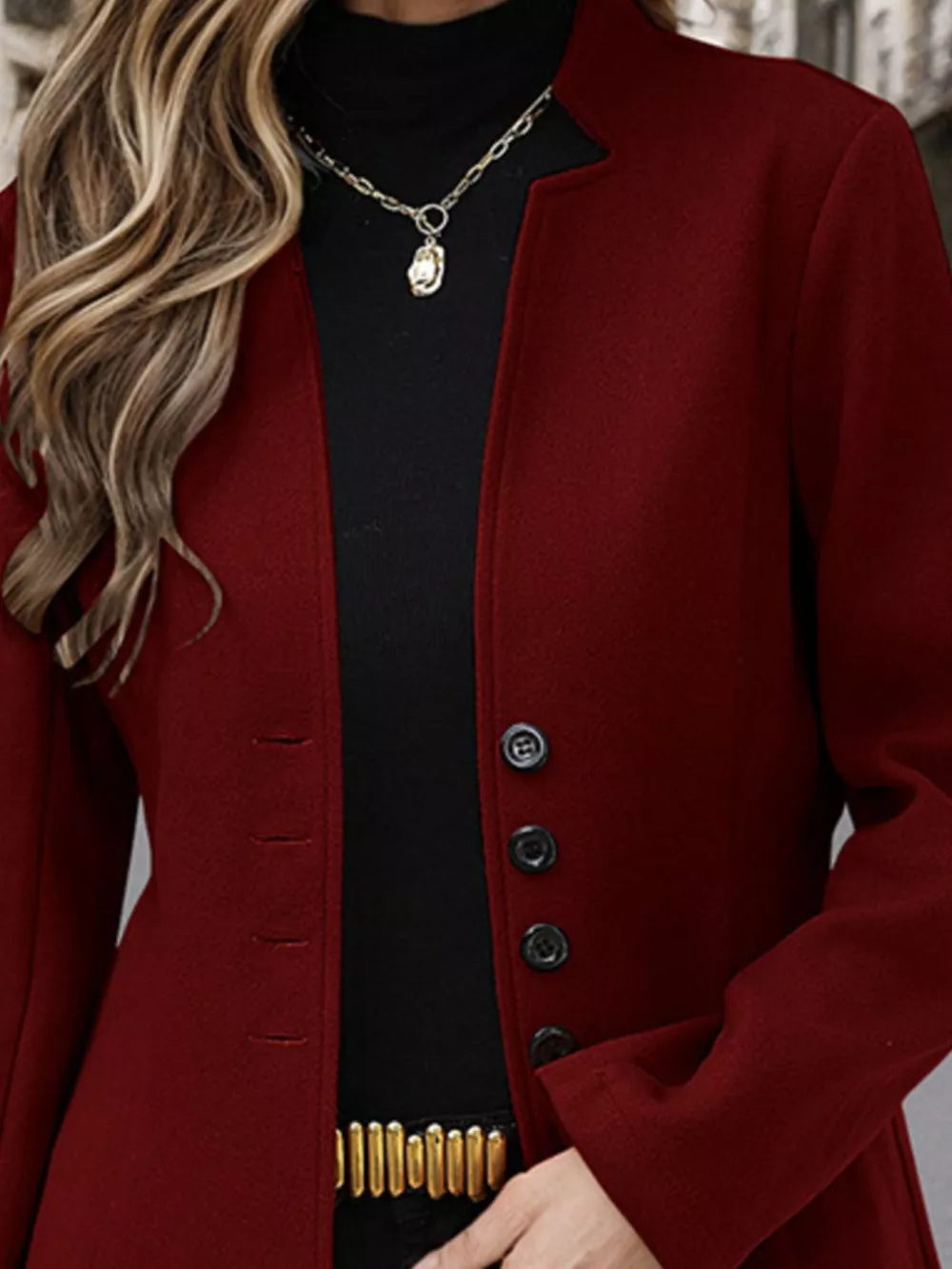 Button Up Long Sleeve Coat, image 9