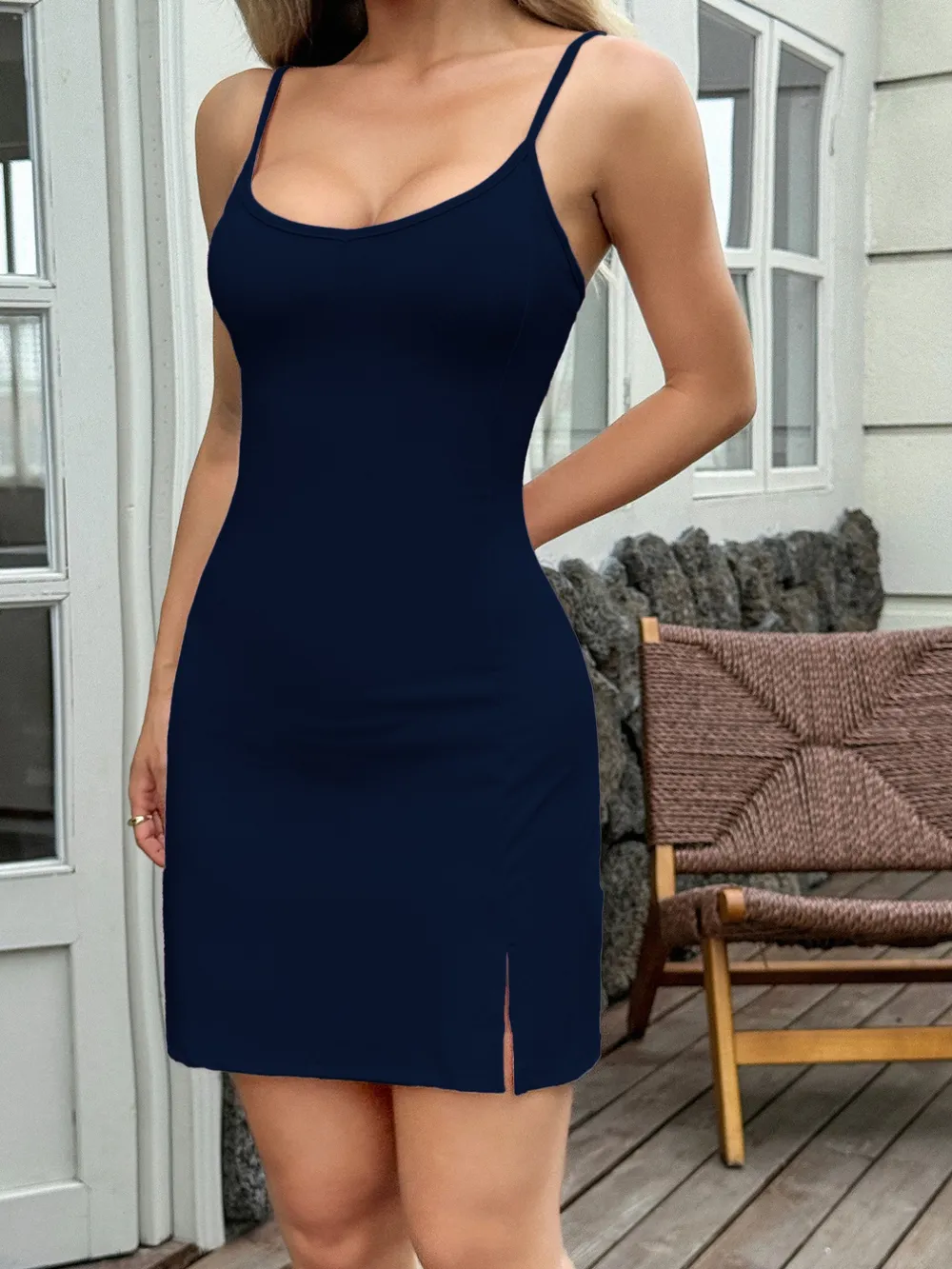 Slit Scoop Neck Cami Dress, image 8