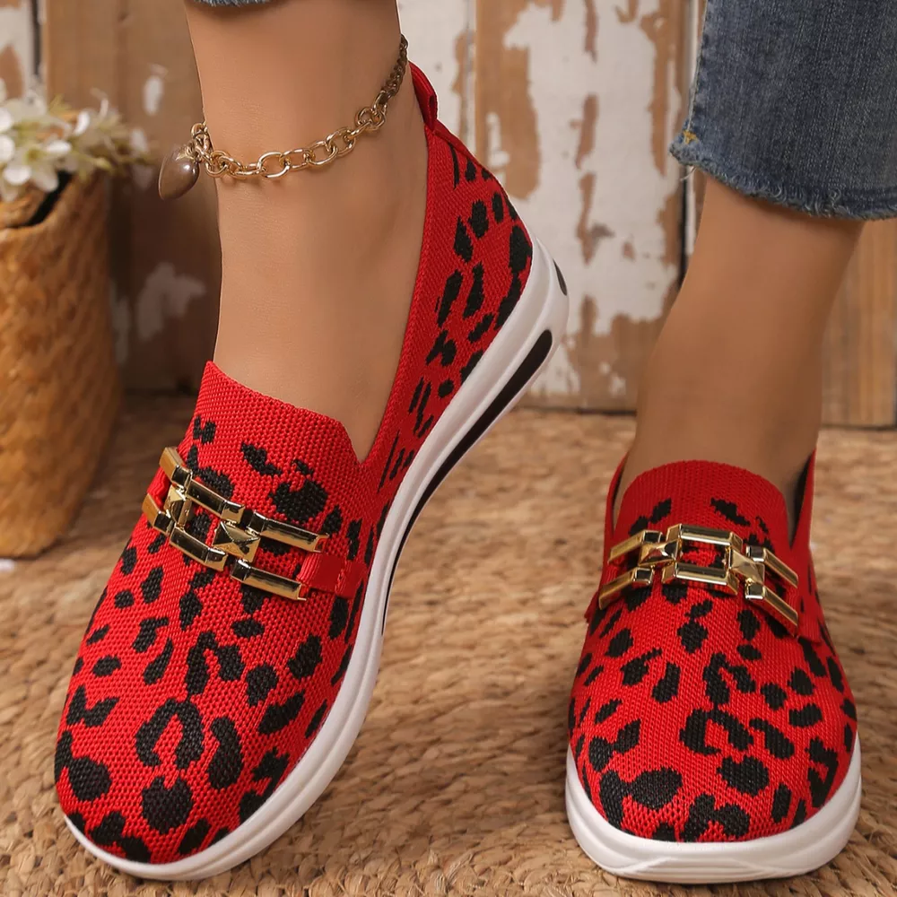Leopard Round Toe Slip-Ons, image 12