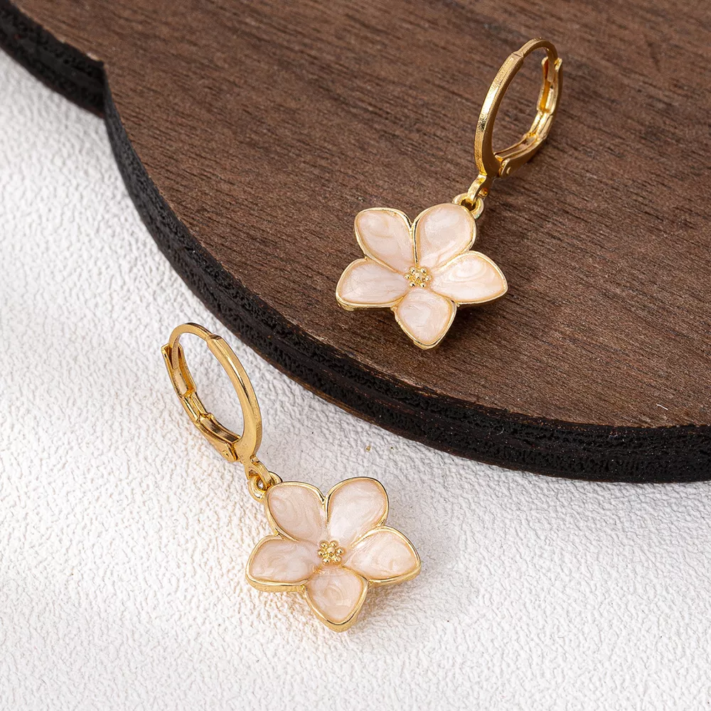 4 Piece Colorful Flower Drop Earrings, image 6