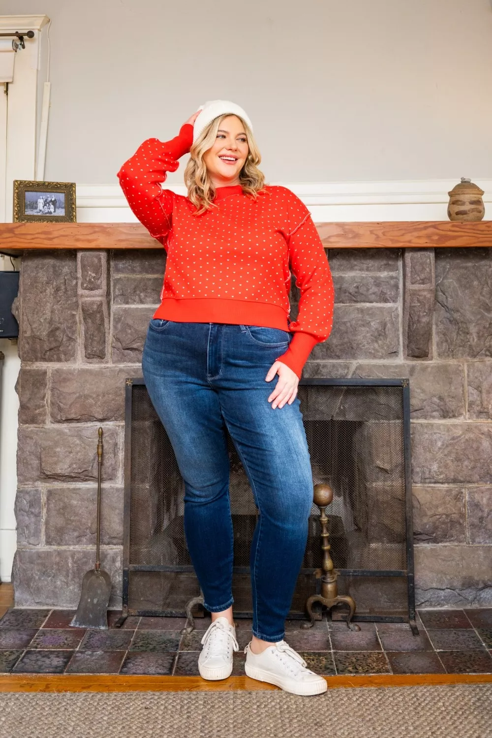 Full Size Washed Thermal Skinny Jeans Plus Size, image 9
