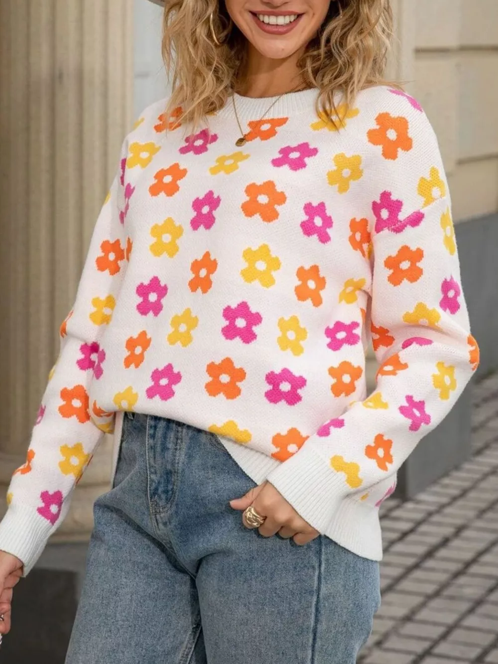Floral Crew Neck Sweater, image 17