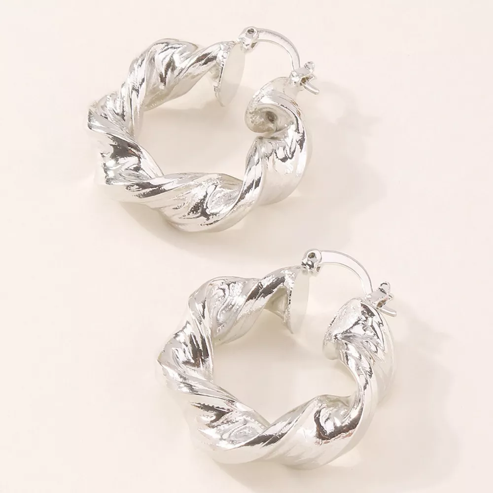 Textured Hoop Earrings, image 9