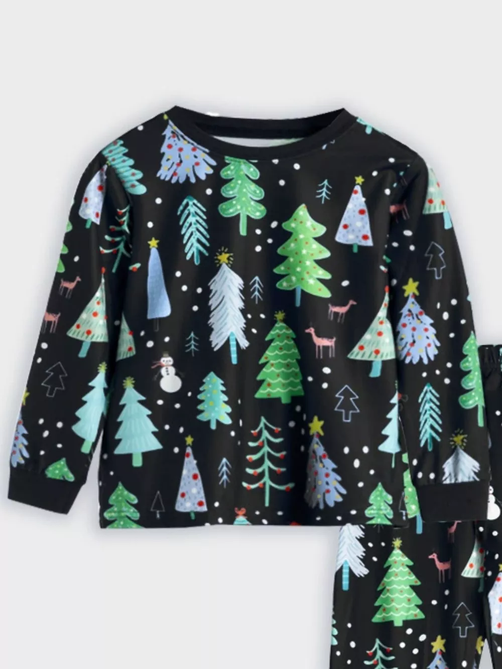 Children's Christmas Tree Print Pajama Set, image 8