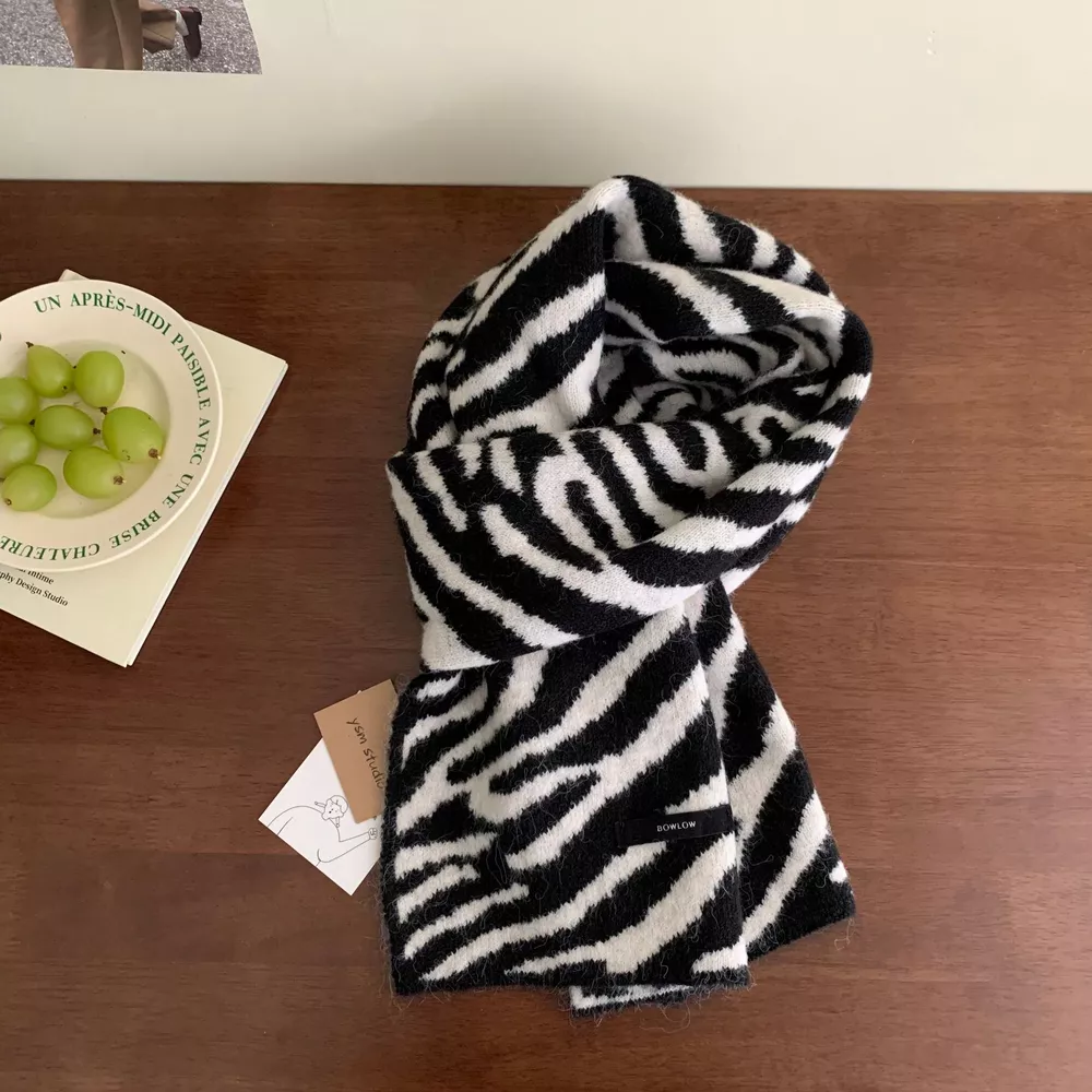 Animal Print Plush Winter Scarf, image 7