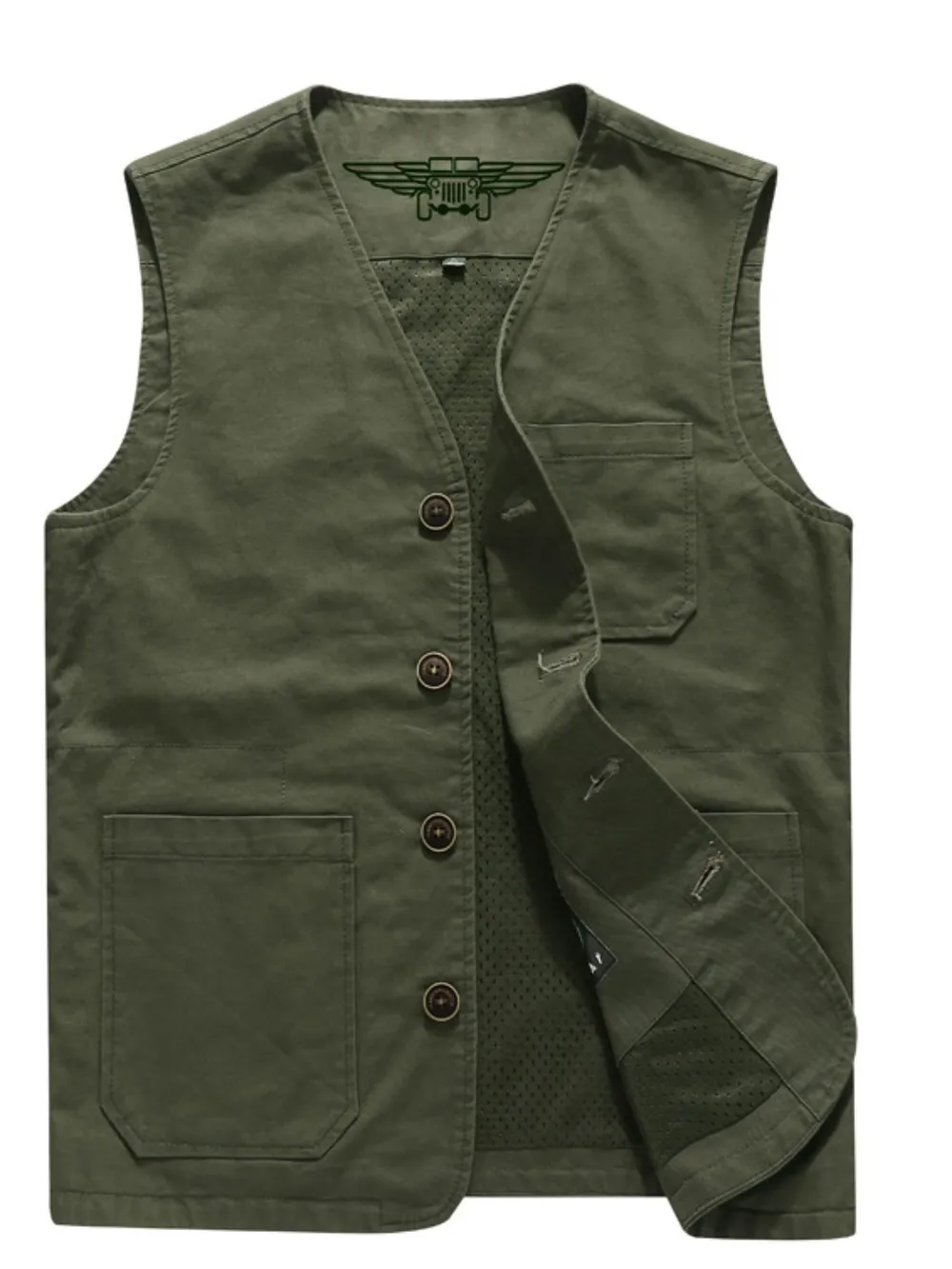 Men's Plus Size Button Up Vest