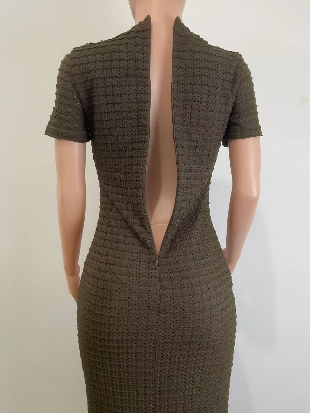 Textured Short Sleeve Midi Dress, image 6