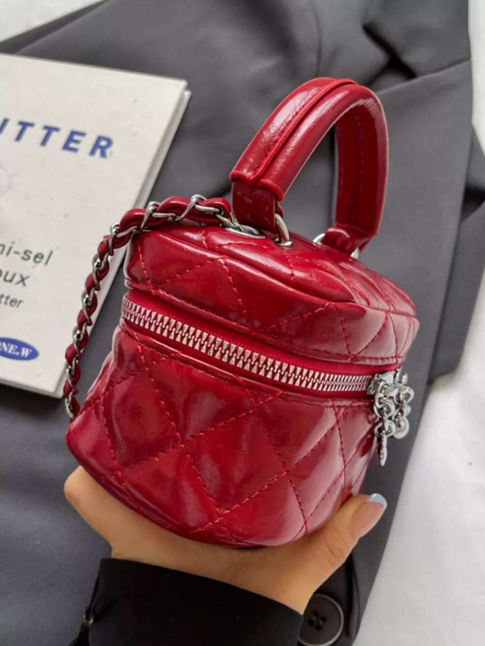 Quilted Pattern Crossbody Bag, image 6