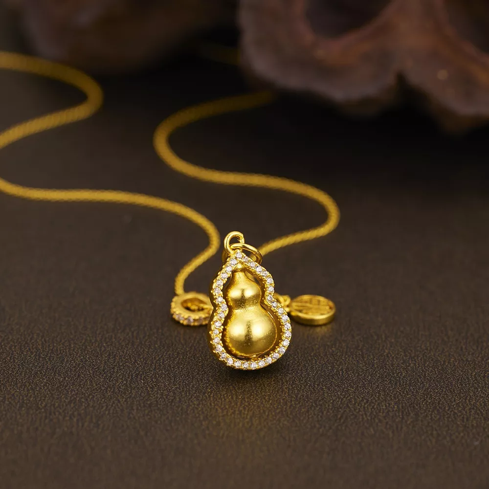 18K Gold-Plated Gourd Pendant Necklace