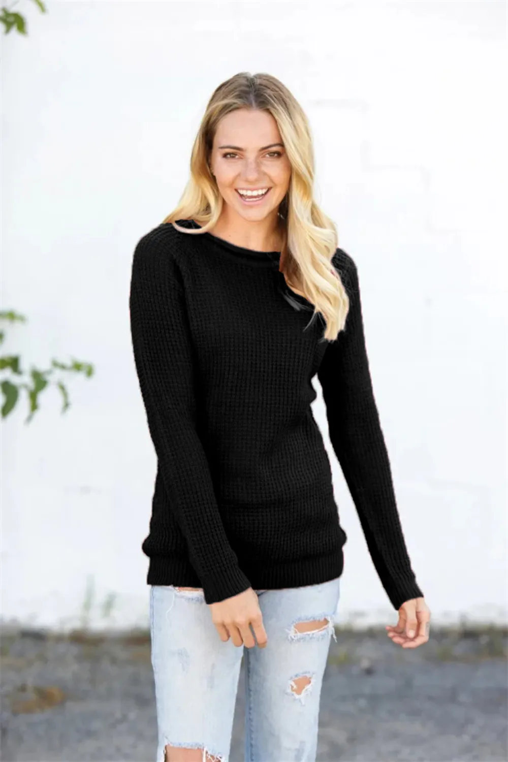 Round Neck Raglan Sleeve Sweater, image 14