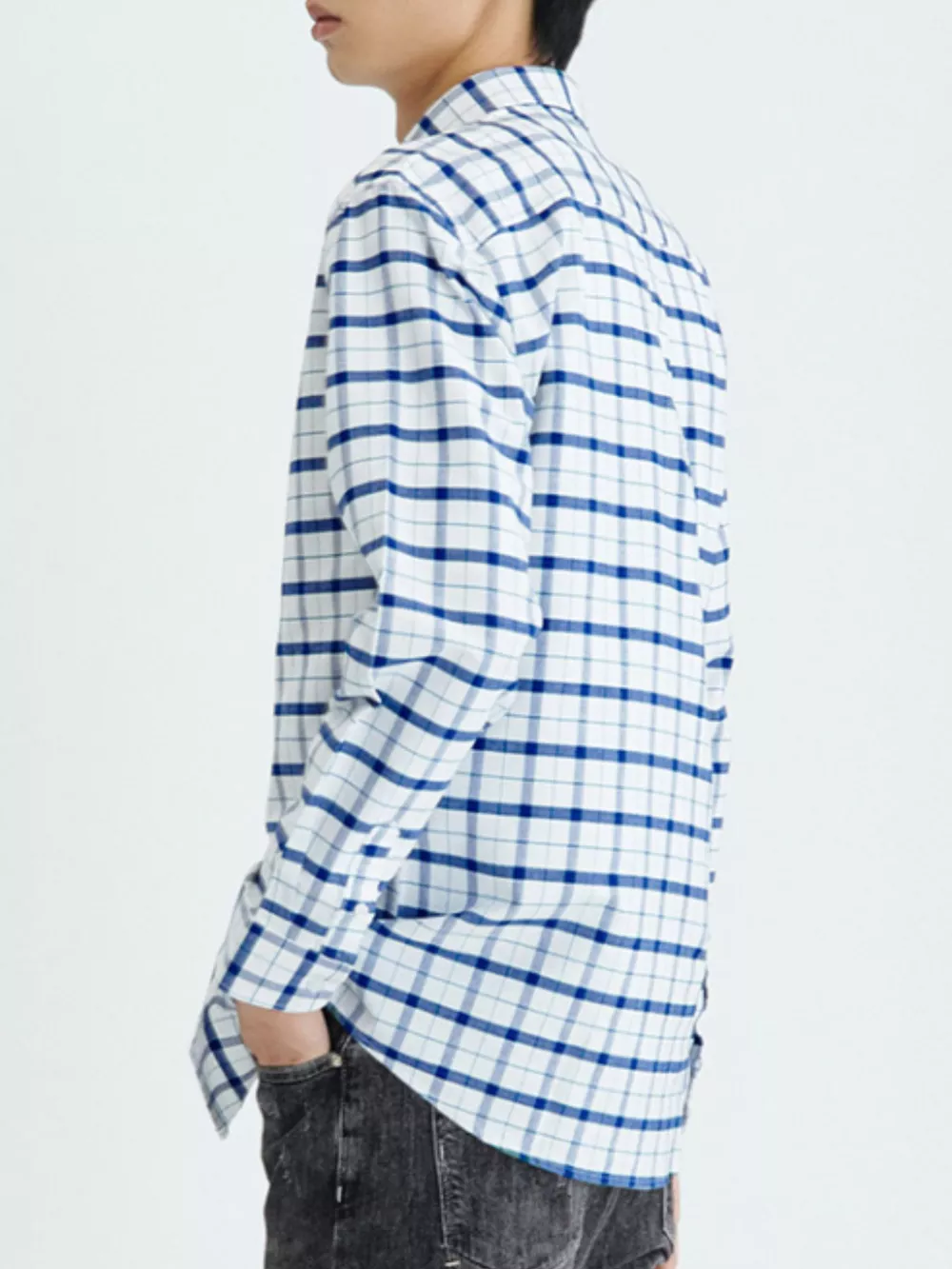 Men's Full Size Plaid Long Sleeve Shirt Plus Size, image 4