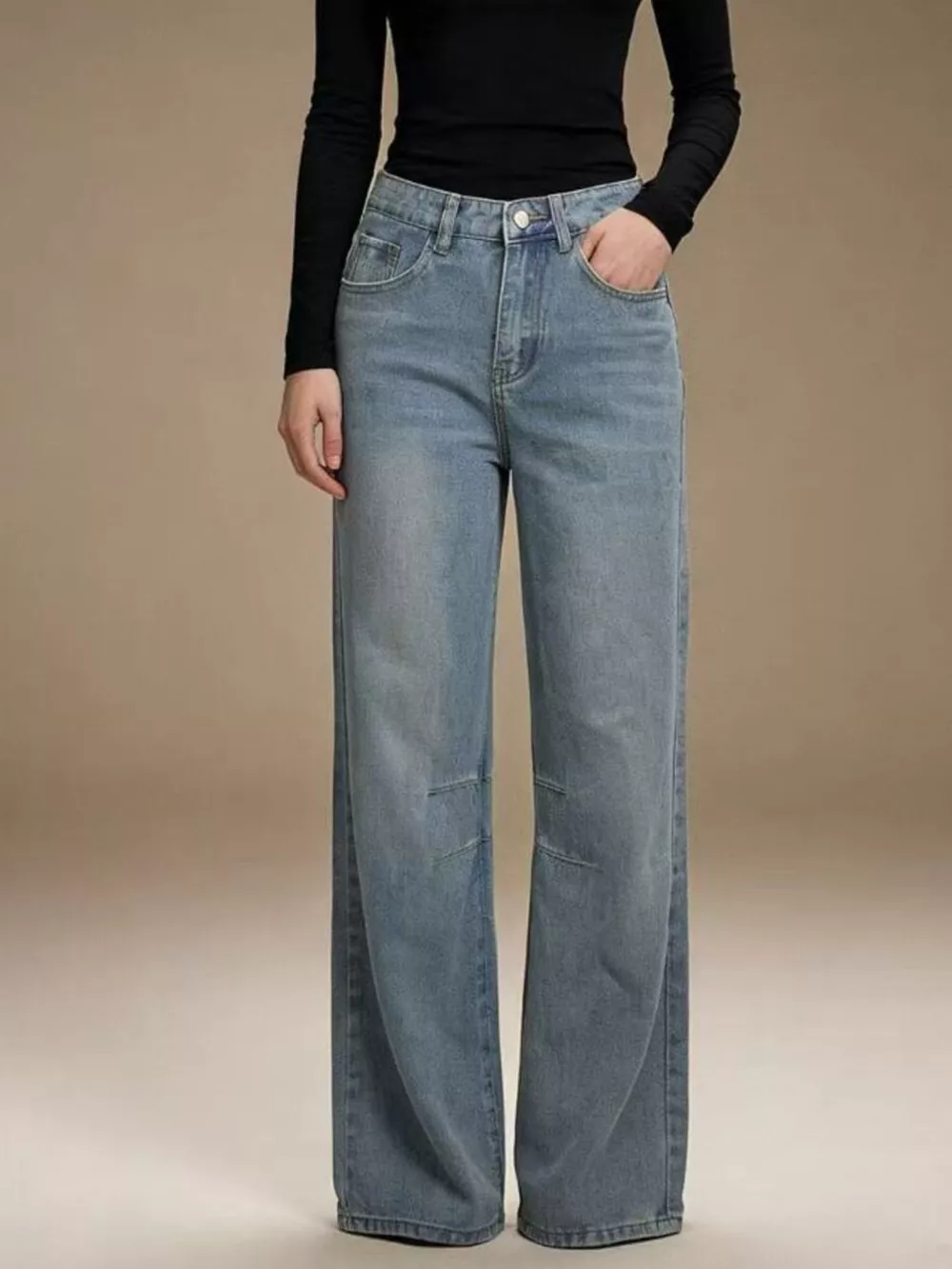 Wide Leg Wash Jeans, image 6