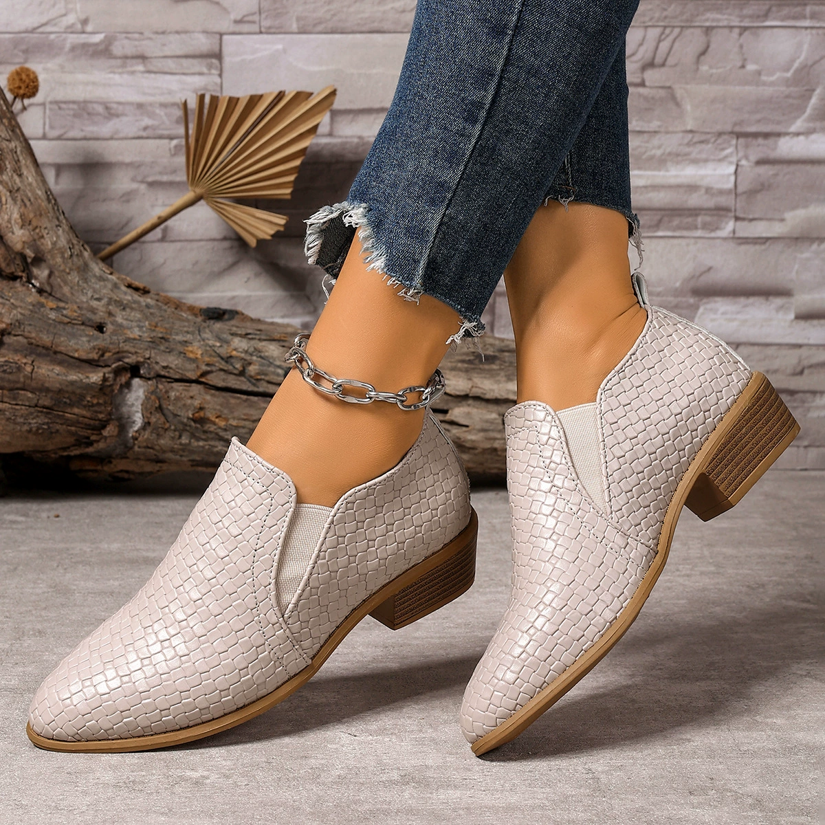 Point Toe Block Heels Ankle Boots, image 8