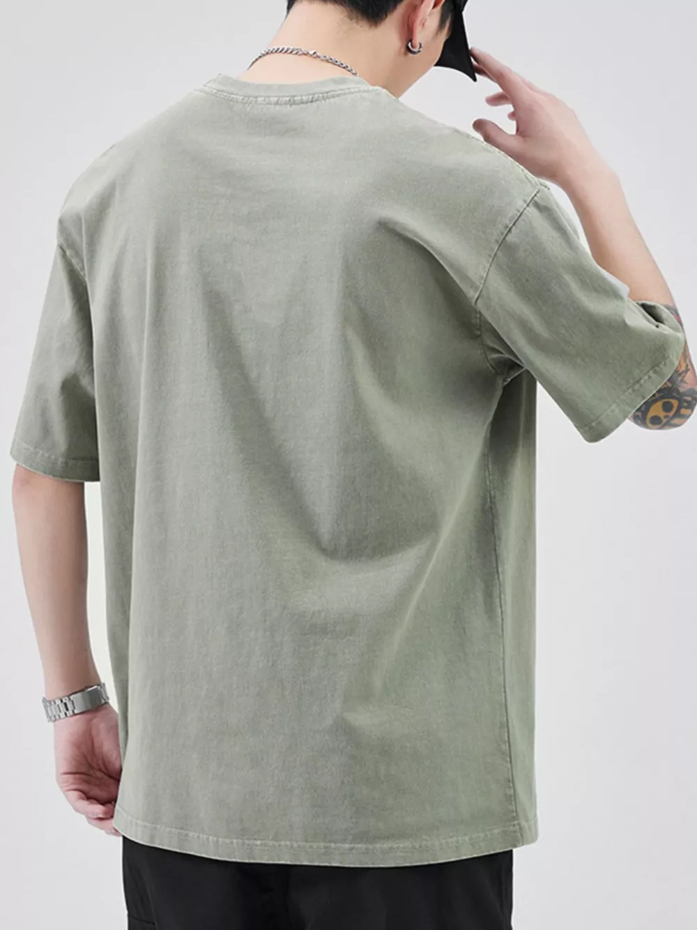Men's Plus Size Round Neck Half Sleeve T-Shirt, image 3