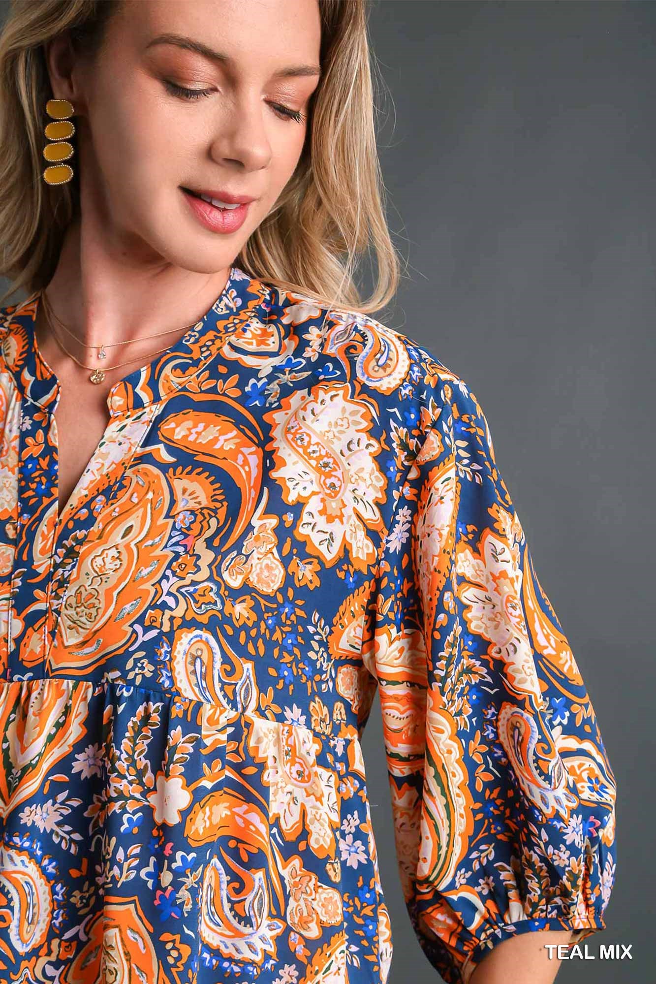 Mix Paisley Boho Tunic Blouse, image 5