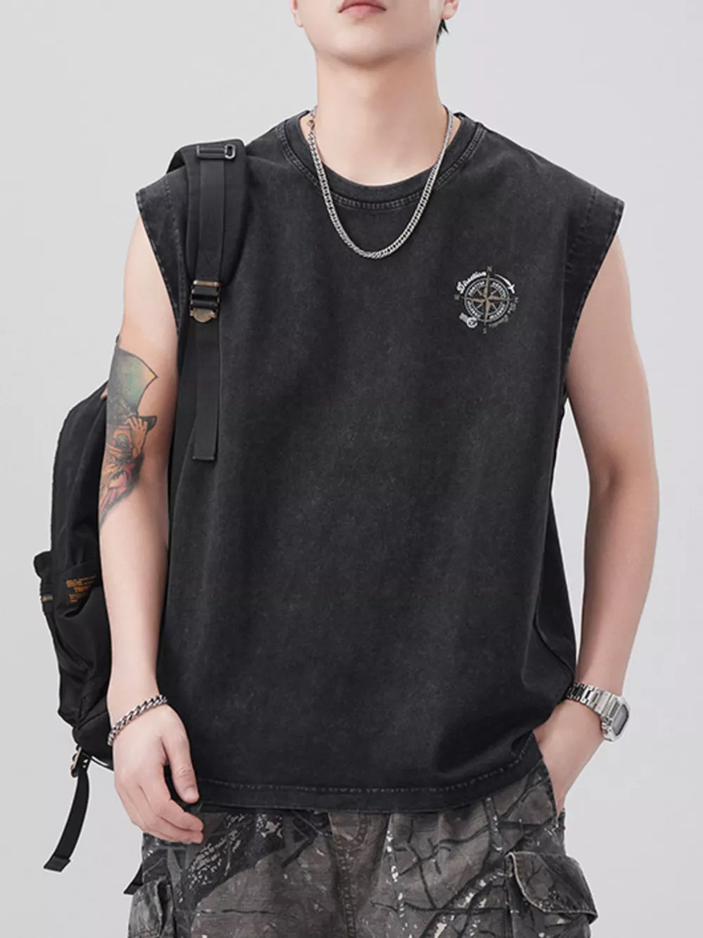 Men's Plus Size Round Neck Tank, image 5