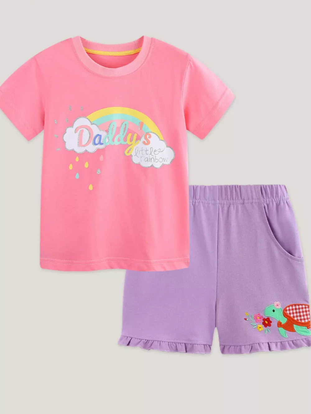 Children's Daddy's Little Rainbow Graphic Tee & Shorts Set, image 2