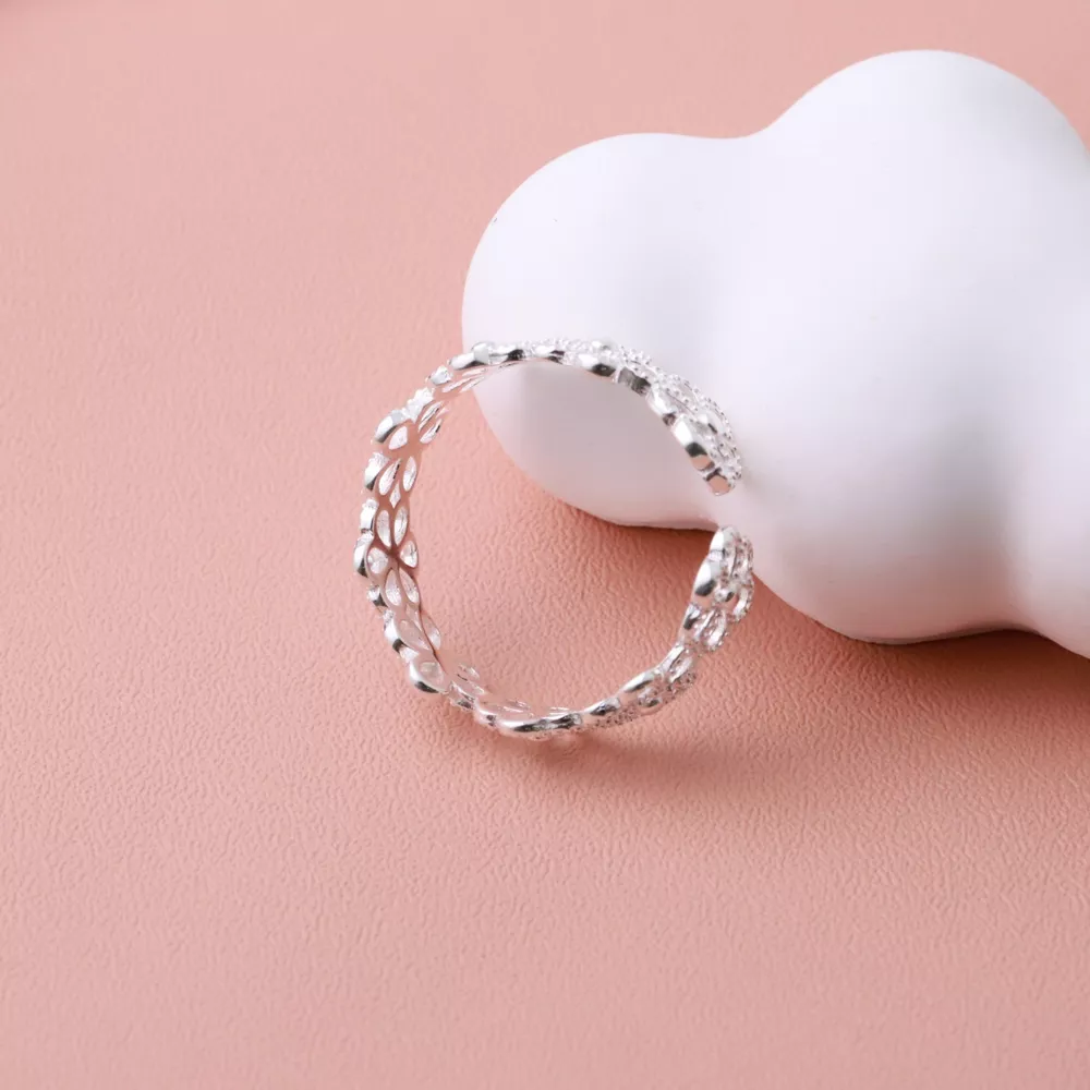 Floral Adjustable Open Ring, image 8