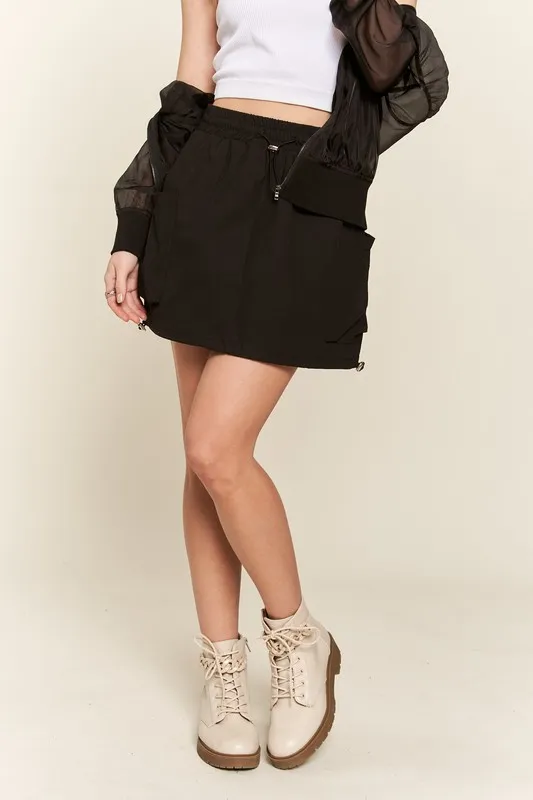 Drawstring Skort with Pockets, image 3