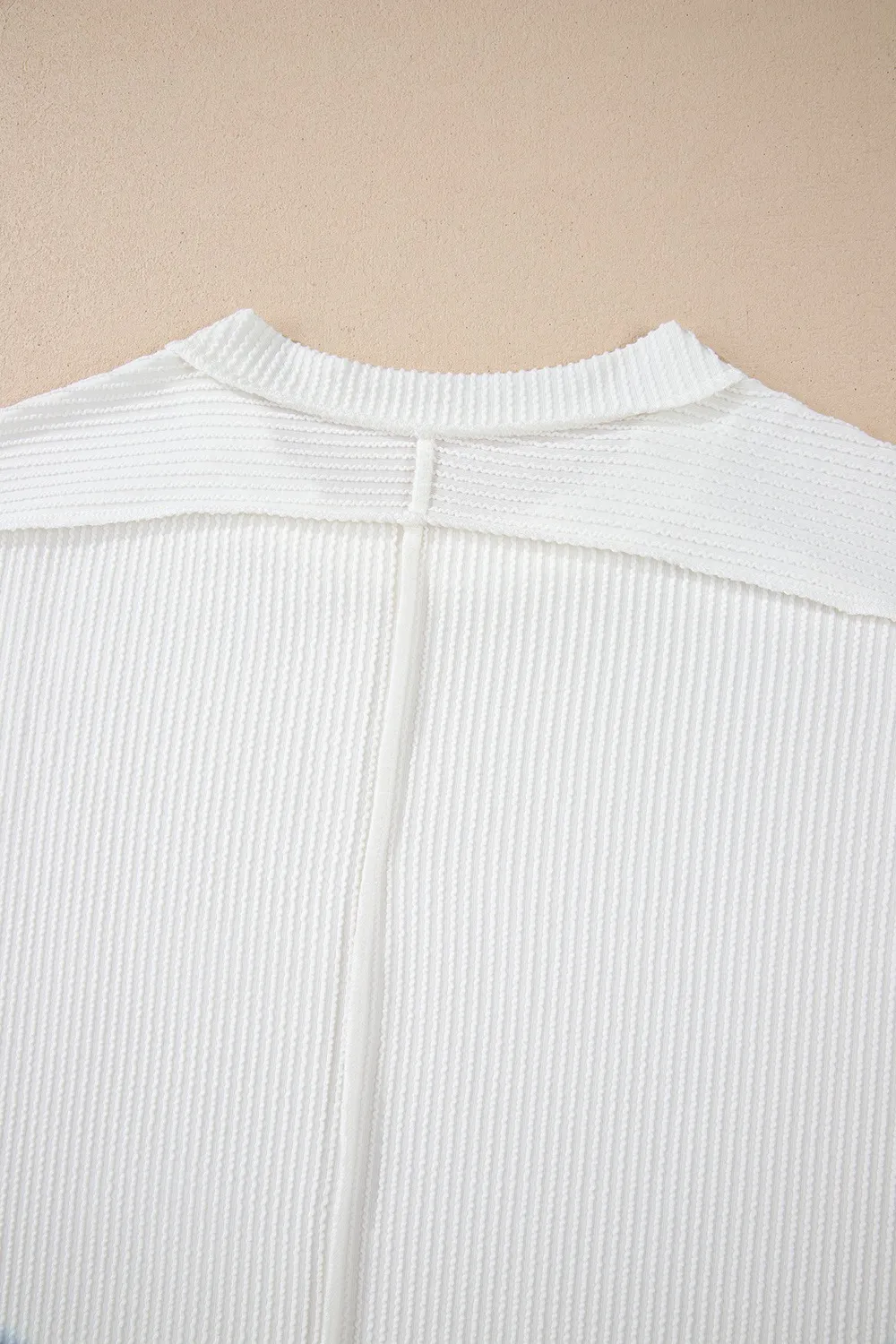 Casual Ribbed Short Sleeve Round Neck T-Shirt, image 30