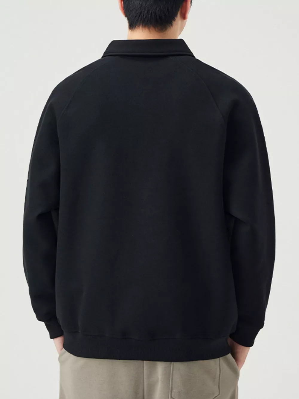Men's Plus Size Two-Tone Raglan Sleeve Quarter Zip Sweatshirt, image 6