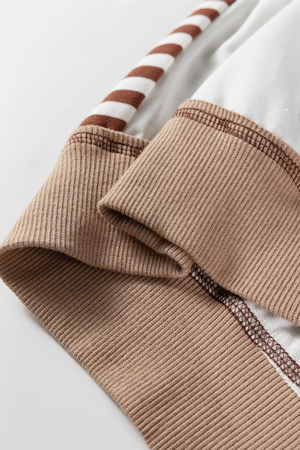 Stripe Colorblock Patchwork Contrast Stitching Sweatshirt, image 9