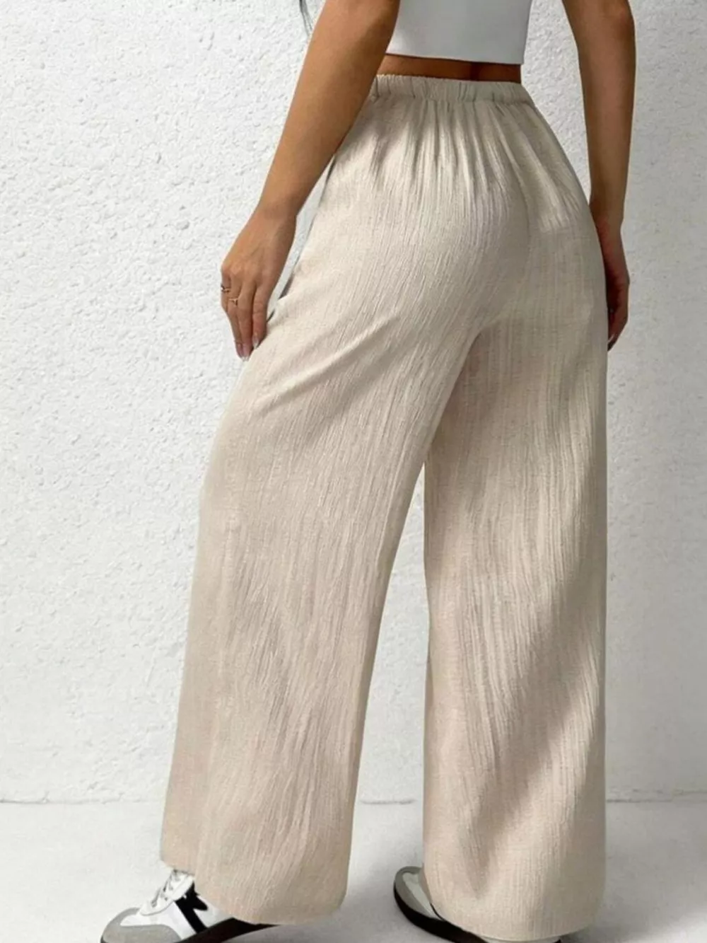 Casual Drawstring Wide Leg Pants, image 5