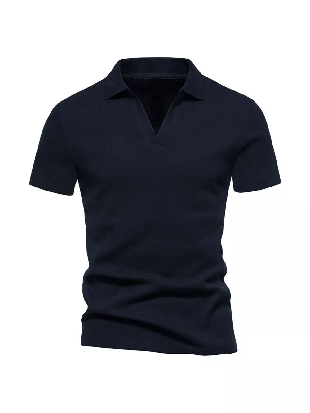 Men's Plus Size Casual Notched Short Sleeve Polo, image 16