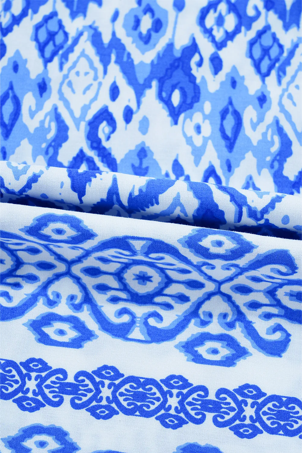 Printed Tie Neck Three-Quarter Sleeve Blouse, image 5