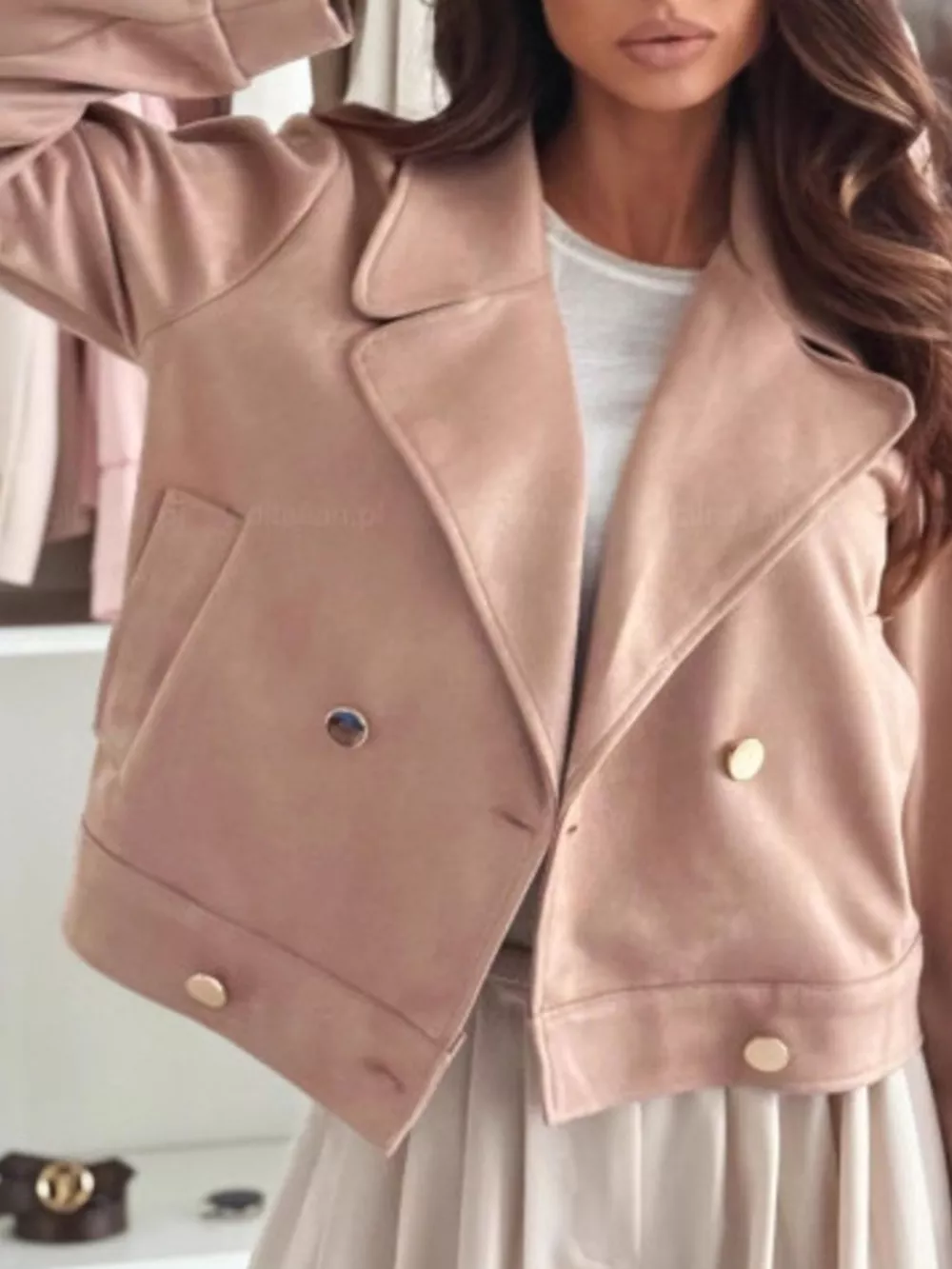Chic Double-Breasted Cropped Jacket, image 4