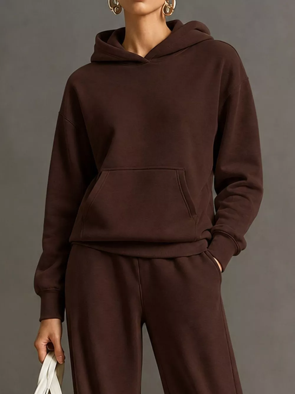 Kangaroo Pocket Hoodie and Pants Set, image 27