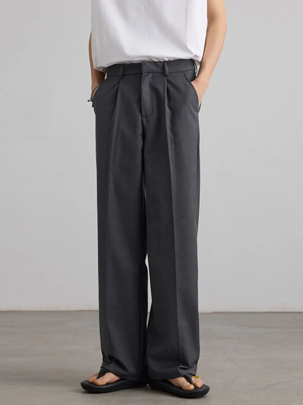 Men's Wide Leg Pleated Flowy Drape Pants, image 2