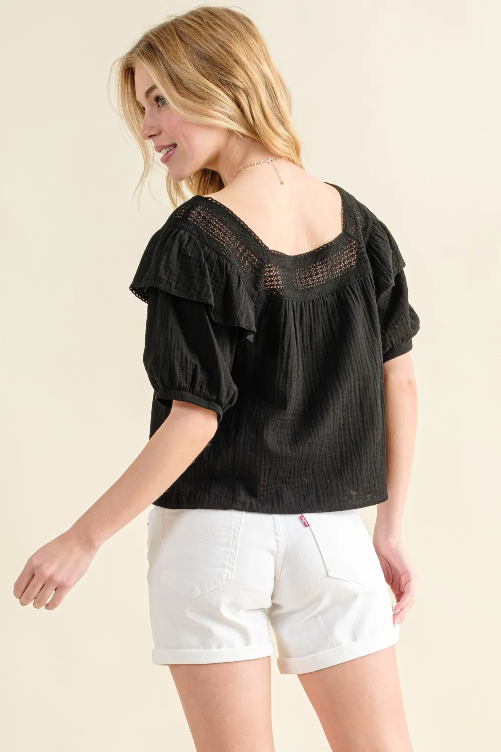 Square Neck Ruffled Blouse, image 2