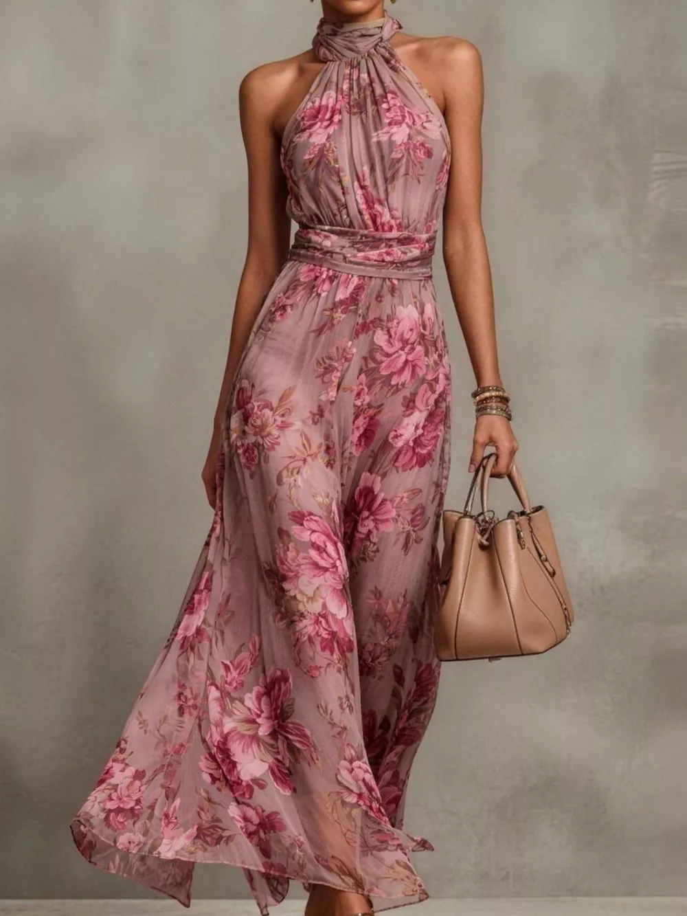Full Size Floral Print Sleeveless Maxi Dress Plus Size, image 10